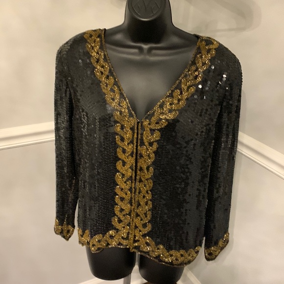 Jean for Joseph Le Bon Sequin Jacket Size L NWT - Picture 3 of 10